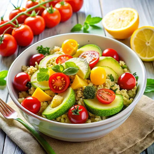 Ensalada de Quinoa y Aguacate con Vinagreta de Limón